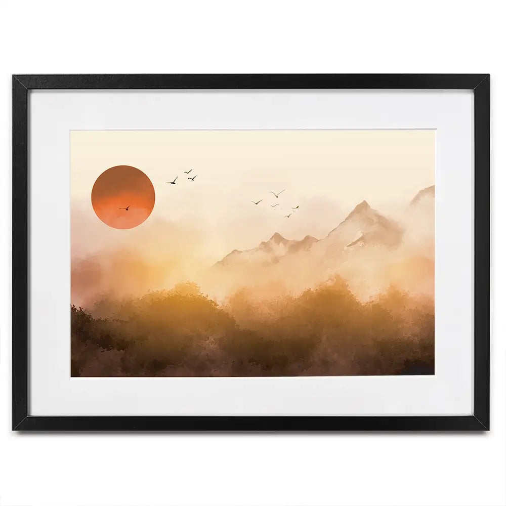 Sunset Mountain Tops Framed Art Print Sunset Mountain Tops Framed Art Print wall art product Art Print Shop