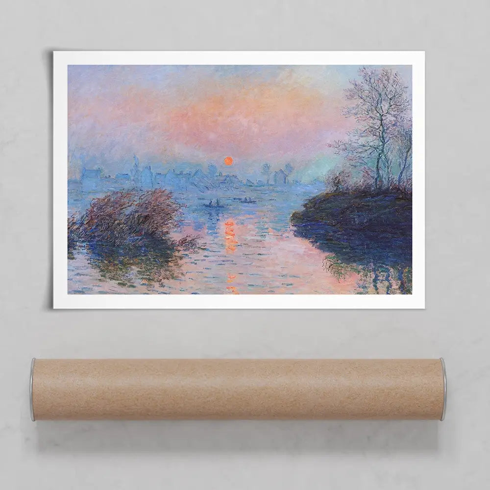 Sunset On The Seine At Lavacourt Winter Effect Art Print Sunset On The Seine At Lavacourt Winter Effect Art Print wall art product Claude Monet