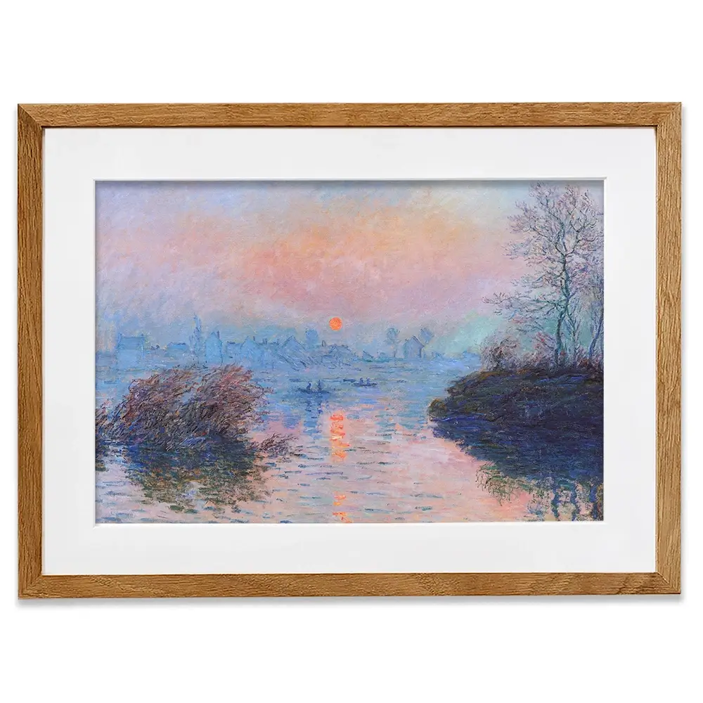 Sunset On The Seine At Lavacourt Winter Effect Framed Art Print Sunset On The Seine At Lavacourt Winter Effect Framed Art Print wall art product Claude Monet