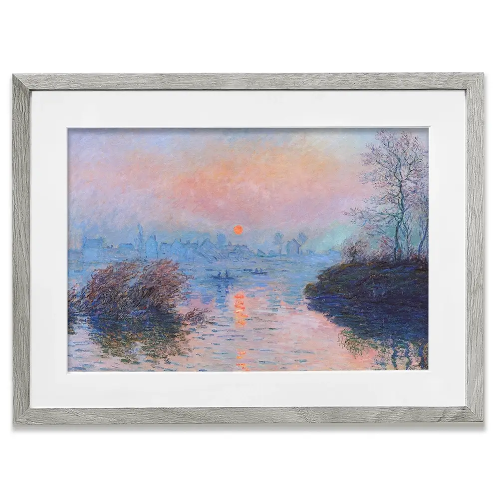 Sunset On The Seine At Lavacourt Winter Effect Framed Art Print Sunset On The Seine At Lavacourt Winter Effect Framed Art Print wall art product Claude Monet