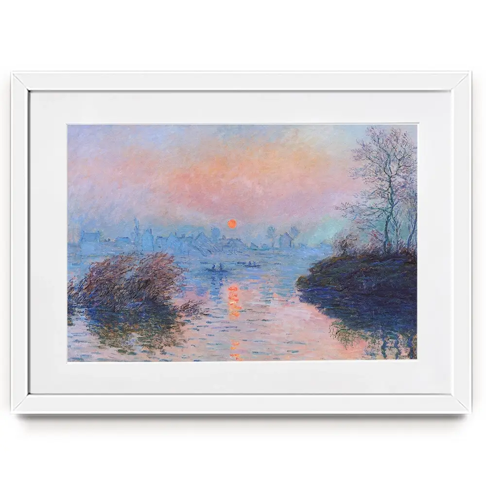 Sunset On The Seine At Lavacourt Winter Effect Framed Art Print Sunset On The Seine At Lavacourt Winter Effect Framed Art Print wall art product Claude Monet