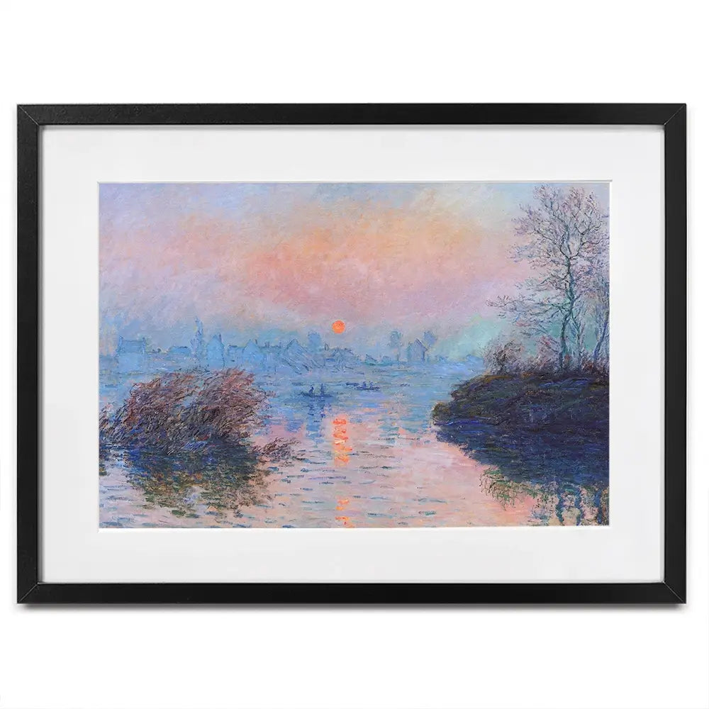 Sunset On The Seine At Lavacourt Winter Effect Framed Art Print Sunset On The Seine At Lavacourt Winter Effect Framed Art Print wall art product Claude Monet