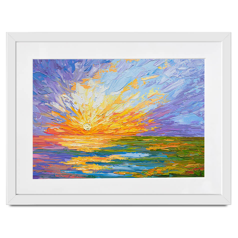 Sunset Over A Lake Framed Art Print Sunset Over A Lake Framed Art Print wall art product Olga Tkachyk