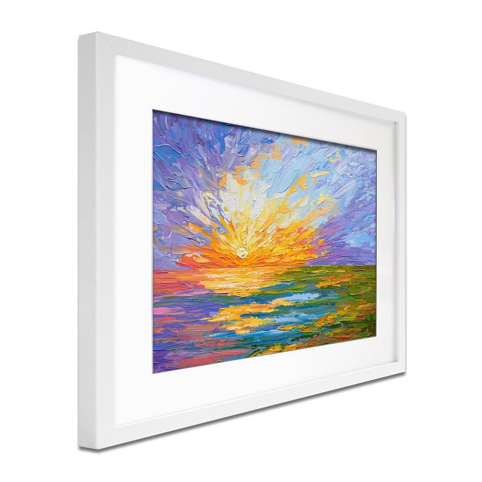 Sunset Over A Lake Framed Art Print wall art product Olga Tkachyk