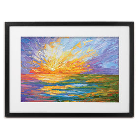 Sunset Over A Lake Framed Art Print wall art product Olga Tkachyk