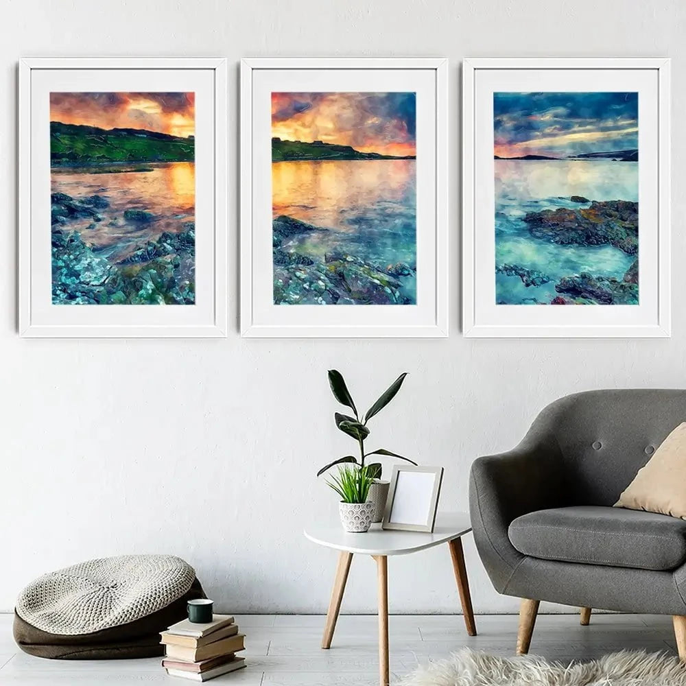Sunset Over The Bay Framed Art Print Trio Sunset Over The Bay Framed Art Print Trio wall art product Helen Hotson / Shutterstock