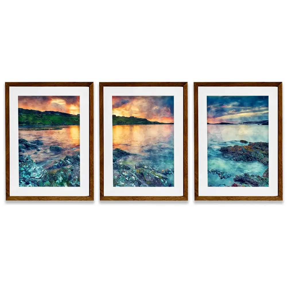 Sunset Over The Bay Framed Art Print Trio Sunset Over The Bay Framed Art Print Trio wall art product Helen Hotson / Shutterstock
