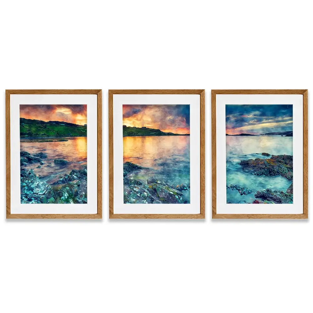 Sunset Over The Bay Framed Art Print Trio Sunset Over The Bay Framed Art Print Trio wall art product Helen Hotson / Shutterstock