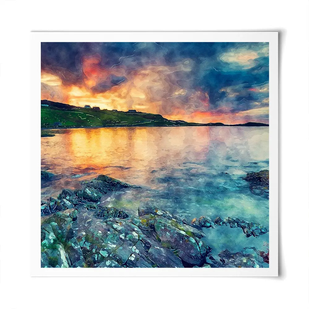 Sunset Over The Bay Square Art Print Sunset Over The Bay Square Art Print wall art product Helen Hotson / Shutterstock