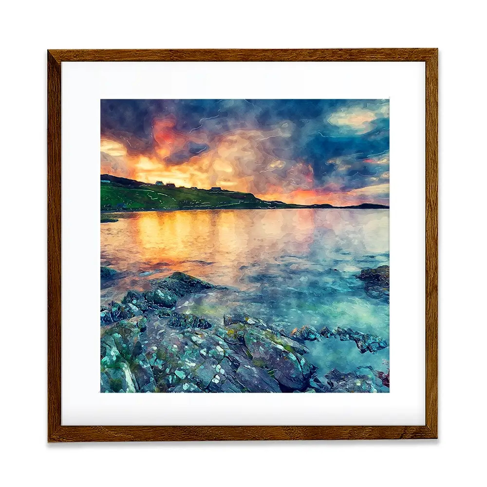 Sunset Over The Bay Square Framed Art Print Sunset Over The Bay Square Framed Art Print wall art product Helen Hotson / Shutterstock