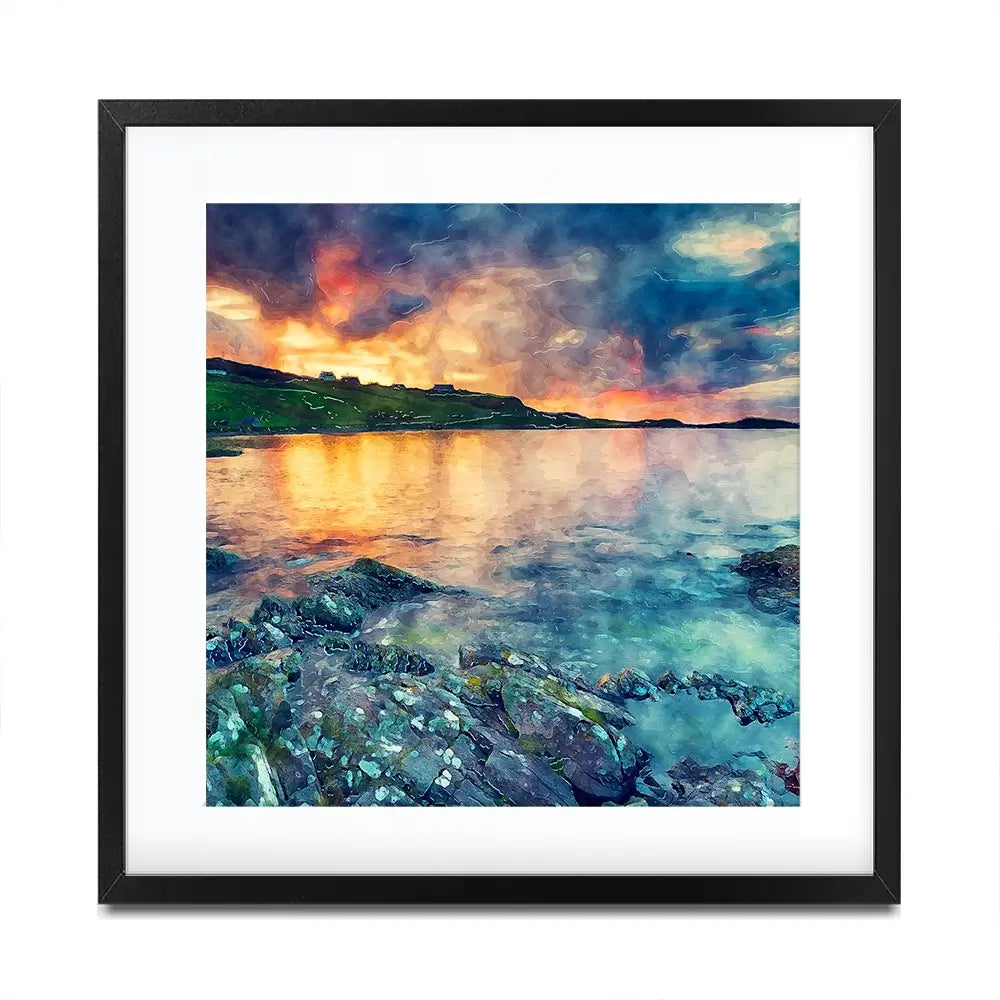 Sunset Over The Bay Square Framed Art Print Sunset Over The Bay Square Framed Art Print wall art product Helen Hotson / Shutterstock