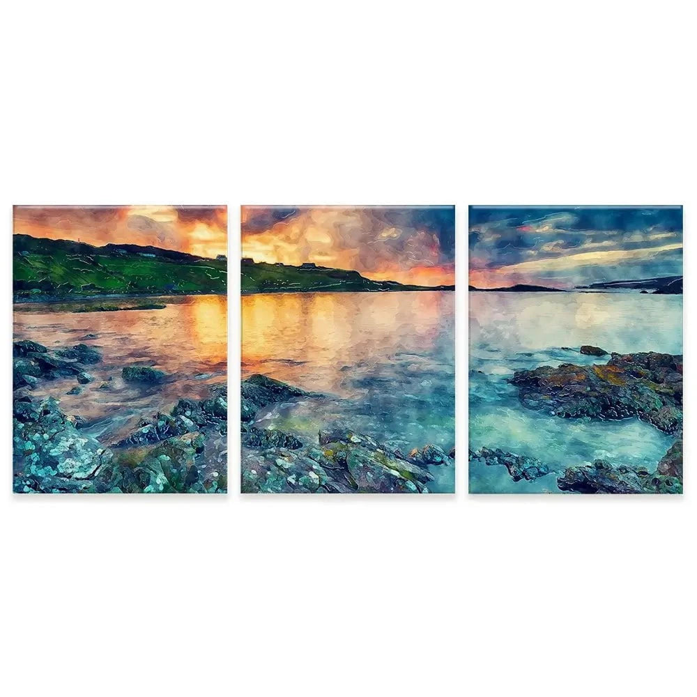 Sunset Over The Bay Trio Canvas Print Sunset Over The Bay Trio Canvas Print wall art product Helen Hotson / Shutterstock