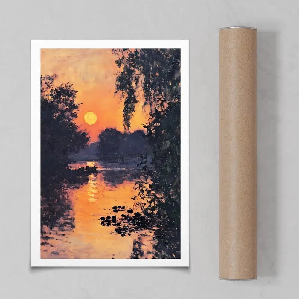 Sunset Over The Lake Art Print Sunset Over The Lake Art Print wall art product Walker Noble