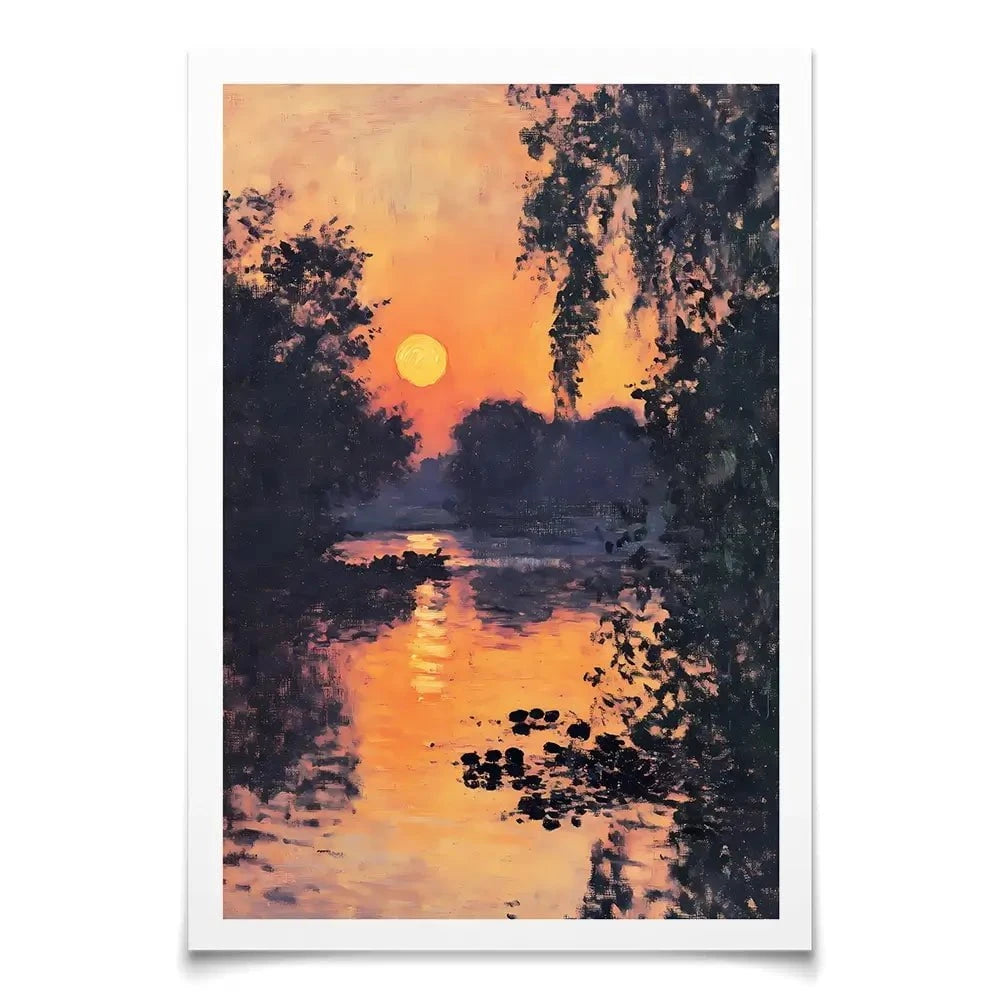 Sunset Over The Lake Art Print Sunset Over The Lake Art Print wall art product Walker Noble