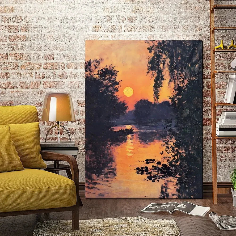 Sunset Over The Lake Canvas Print Sunset Over The Lake Canvas Print wall art product Walker Noble