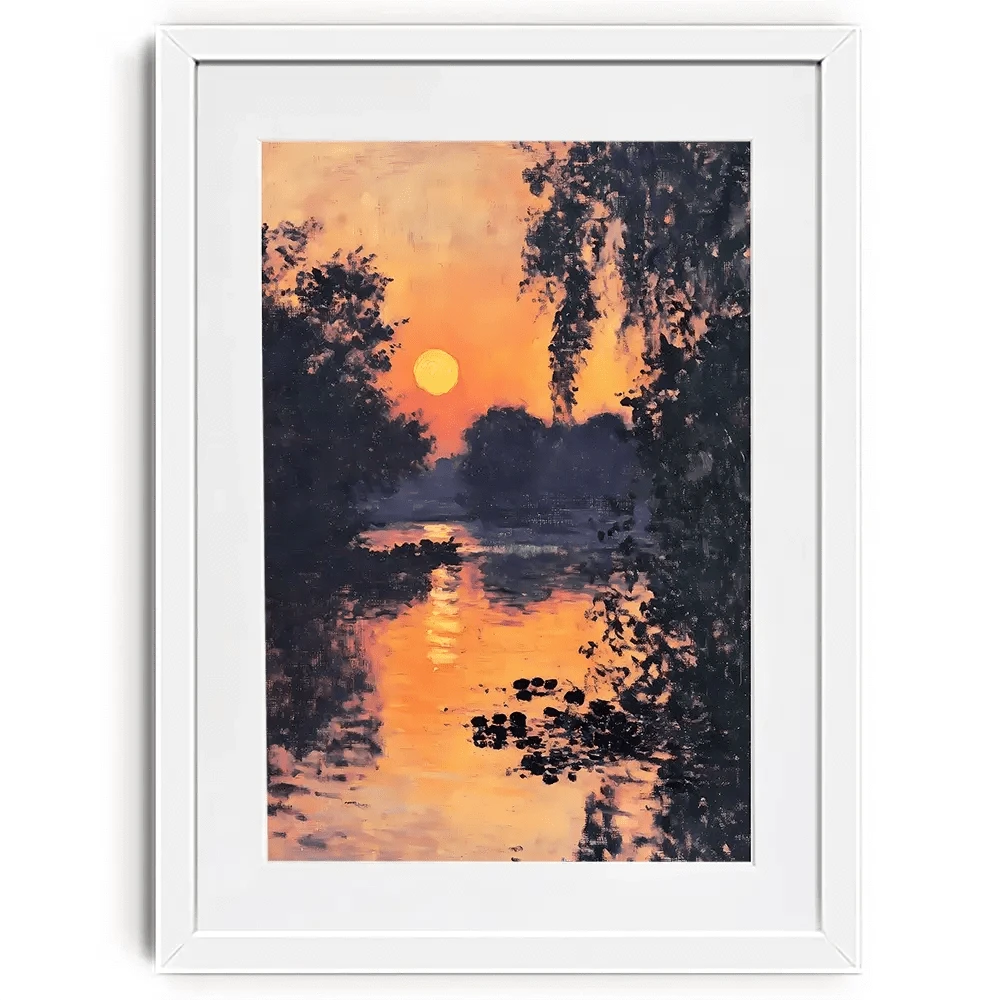 Sunset Over The Lake Framed Art Print Sunset Over The Lake Framed Art Print wall art product Walker Noble