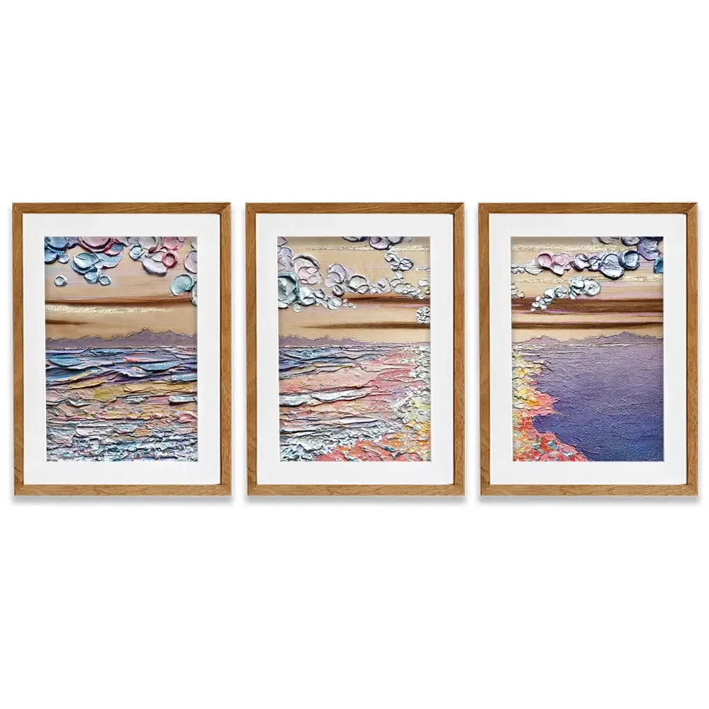 Sunset Sorbet Framed Art Print Trio Sunset Sorbet Framed Art Print Trio wall art product Nada Khatib