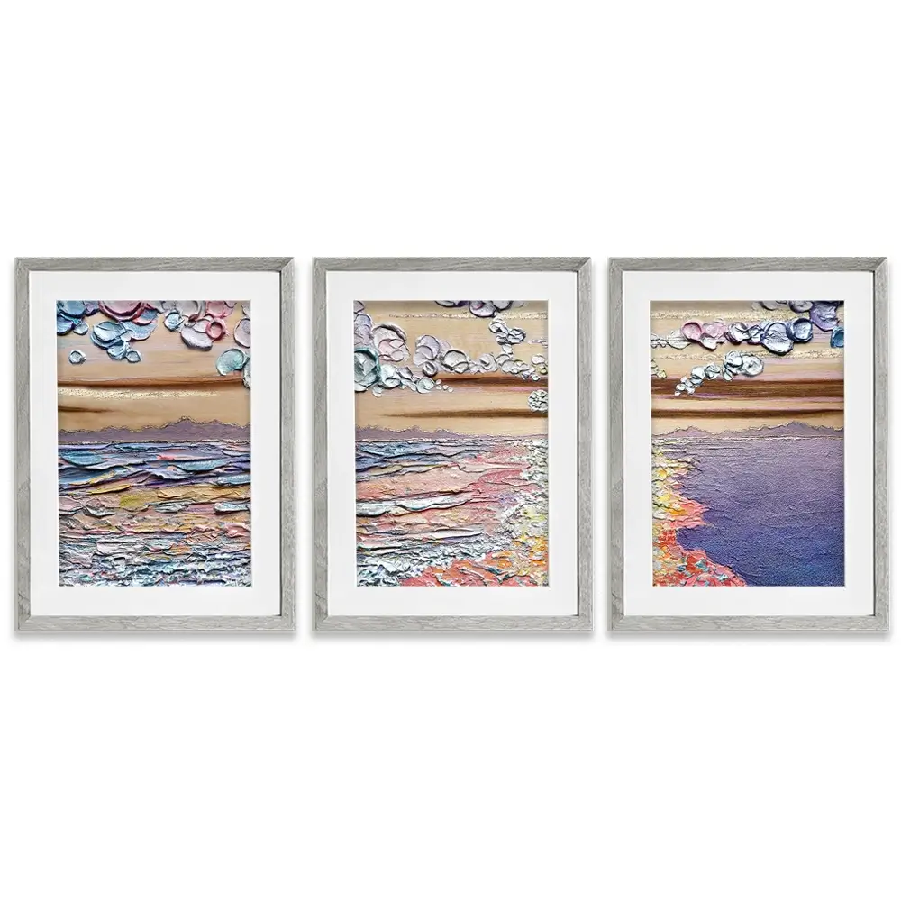 Sunset Sorbet Framed Art Print Trio Sunset Sorbet Framed Art Print Trio wall art product Nada Khatib