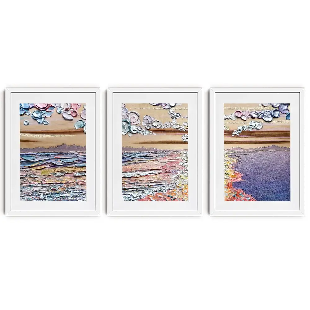 Sunset Sorbet Framed Art Print Trio Sunset Sorbet Framed Art Print Trio wall art product Nada Khatib