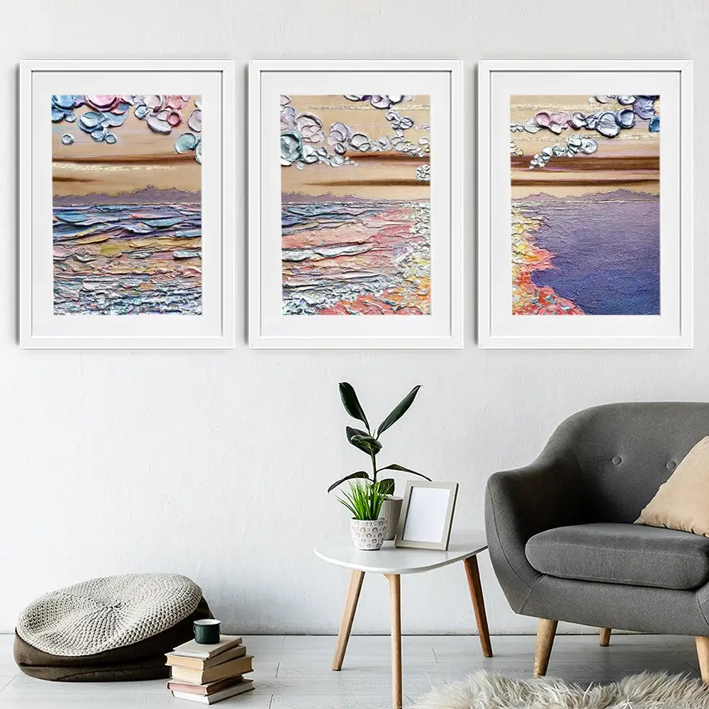 Sunset Sorbet Framed Art Print Trio Sunset Sorbet Framed Art Print Trio wall art product Nada Khatib