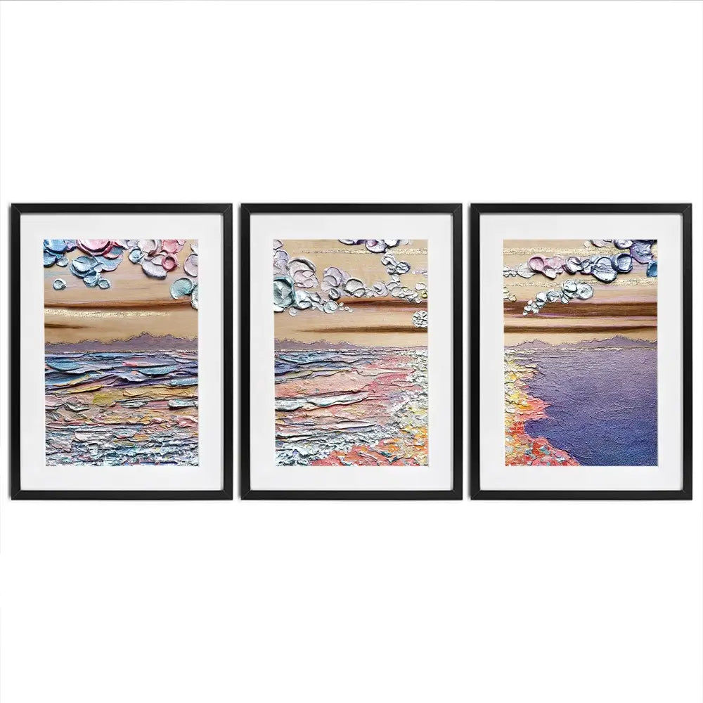 Sunset Sorbet Framed Art Print Trio Sunset Sorbet Framed Art Print Trio wall art product Nada Khatib