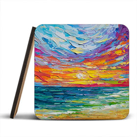 Sunset Swish Coaster Set Sunset Swish Coaster Set wall art product Art Print Shop