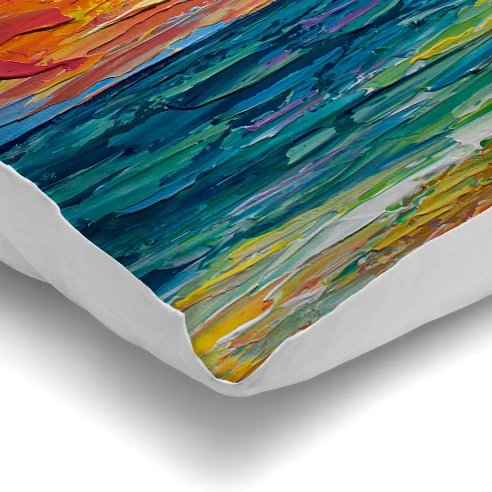 Sunset Swish Cushion Sunset Swish Cushion wall art product Art Print Shop