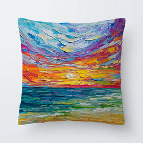 Sunset Swish Cushion Sunset Swish Cushion wall art product Art Print Shop
