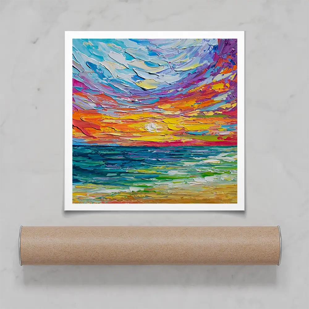 Sunset Swish Square Art Print Sunset Swish Square Art Print wall art product Art Print Shop