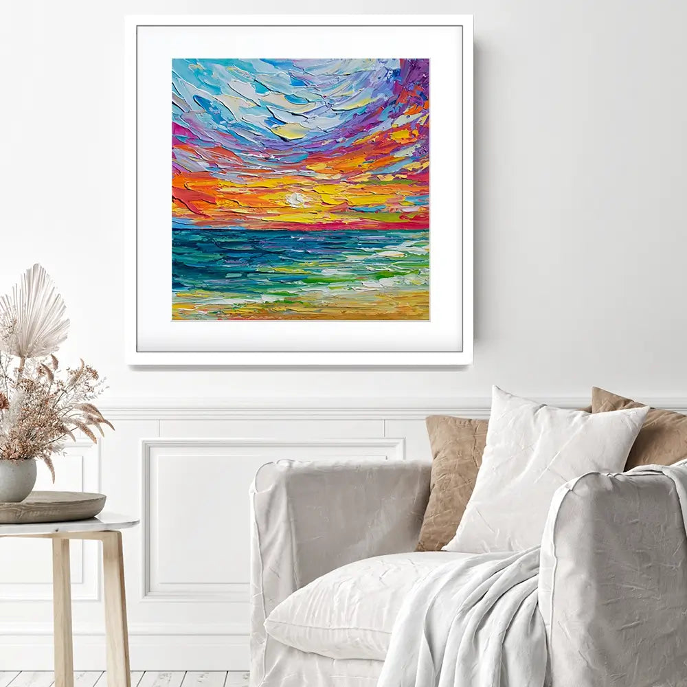 Sunset Swish Square Framed Art Print Sunset Swish Square Framed Art Print wall art product Art Print Shop