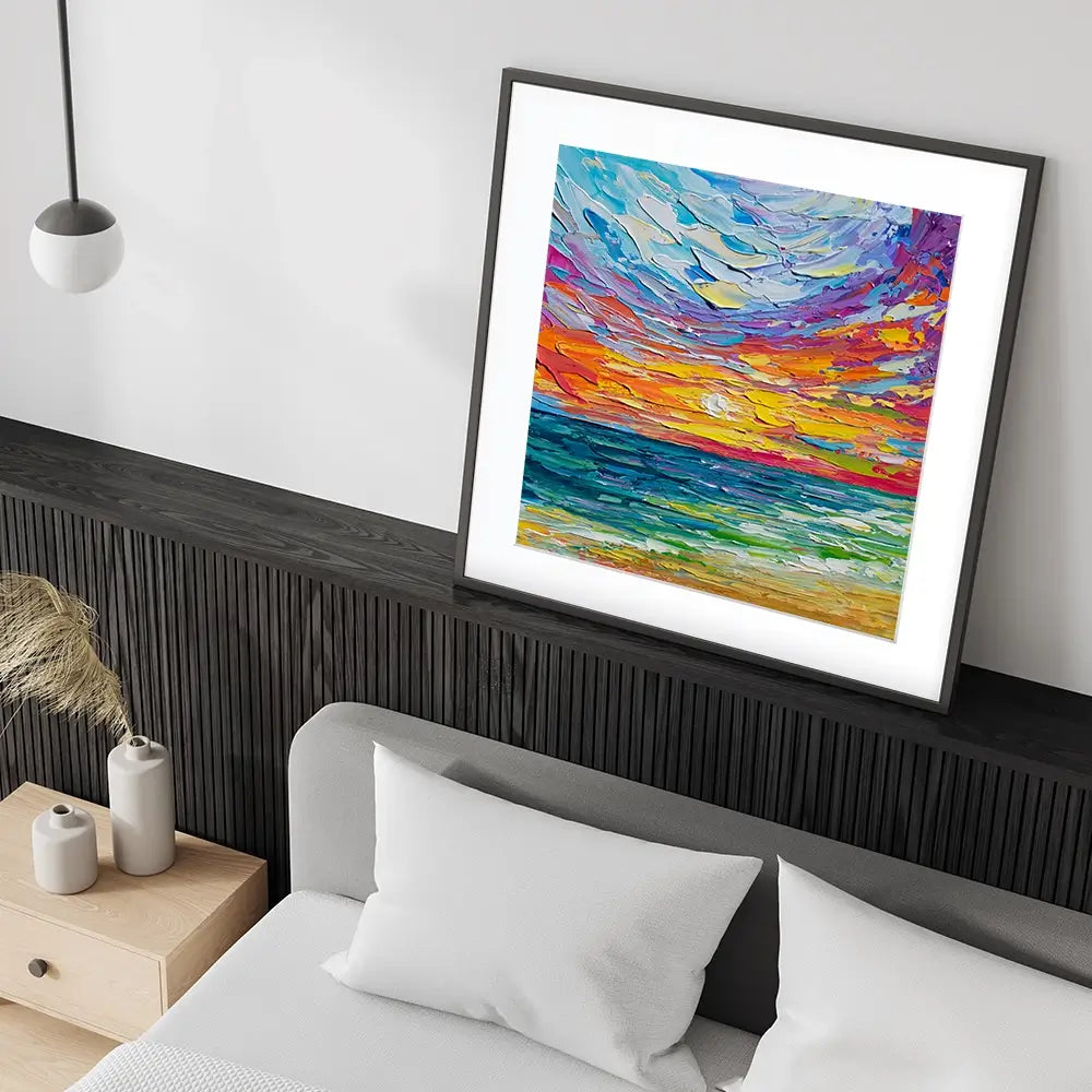 Sunset Swish Square Framed Art Print Sunset Swish Square Framed Art Print wall art product Art Print Shop