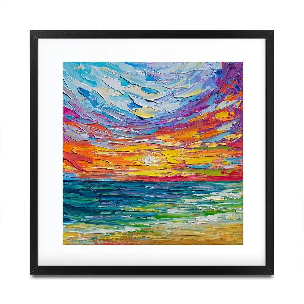 Sunset Swish Square Framed Art Print Sunset Swish Square Framed Art Print wall art product Art Print Shop