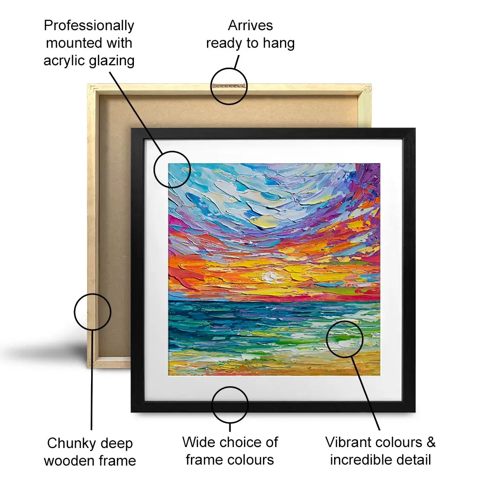 Sunset Swish Square Framed Art Print Sunset Swish Square Framed Art Print wall art product Art Print Shop