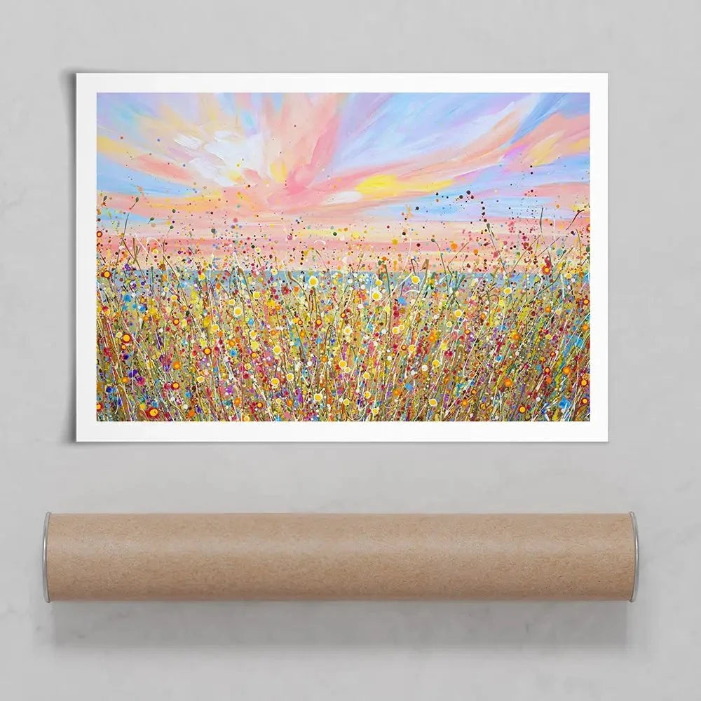 Sunset Wildflowers Art Print Sunset Wildflowers Art Print wall art product Olga Tkachyk