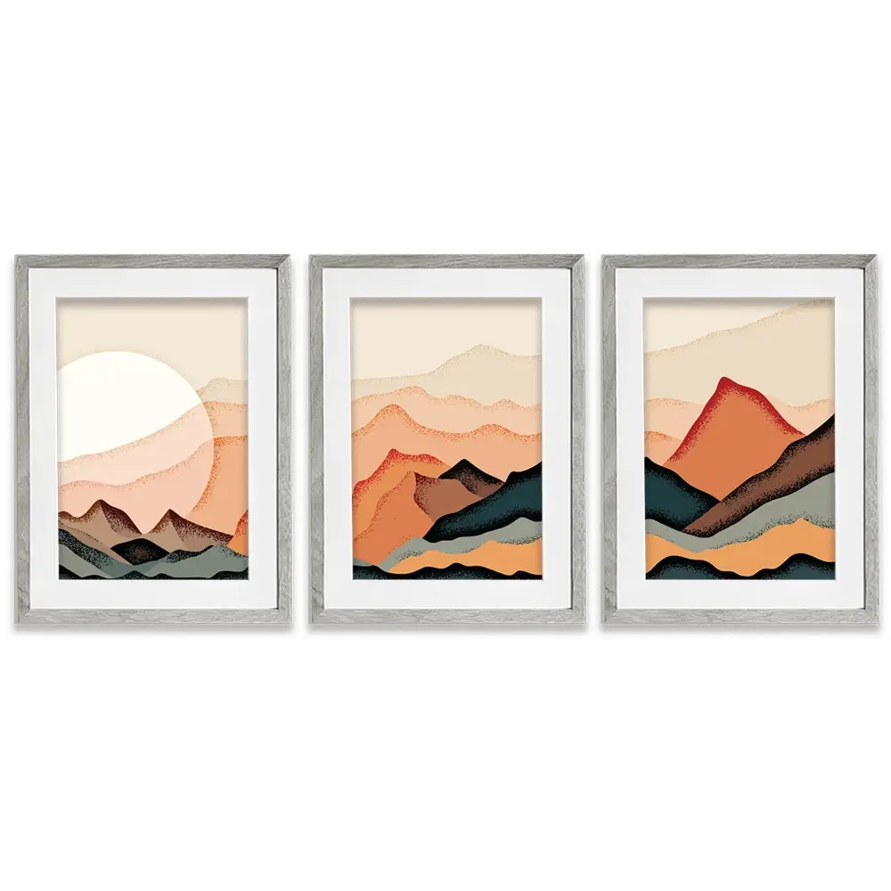 Sunshine Mountain View Framed Art Print Trio Sunshine Mountain View Framed Art Print Trio wall art product Valerii_M / Shutterstock