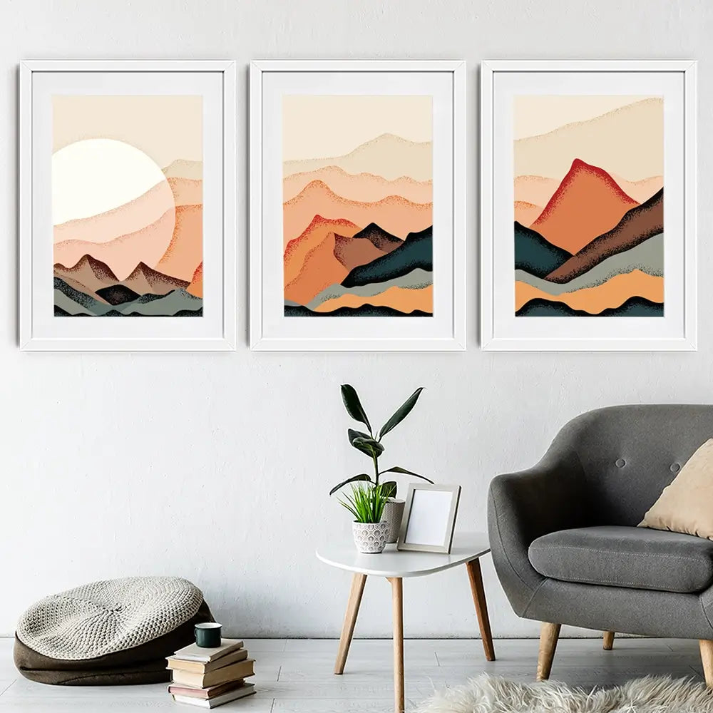 Sunshine Mountain View Framed Art Print Trio Sunshine Mountain View Framed Art Print Trio wall art product Valerii_M / Shutterstock