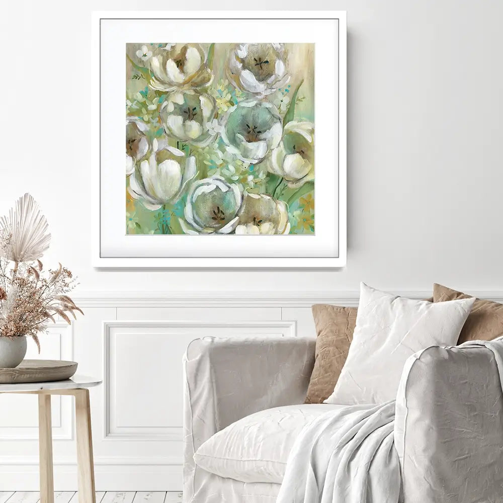 Sunwashed Tulips Square Framed Art Print Sunwashed Tulips Square Framed Art Print wall art product Carol Robinson