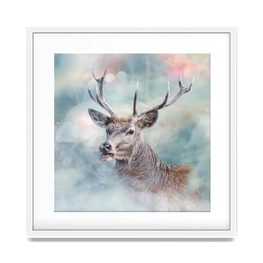 Surreal Stag Square Framed Art Print Surreal Stag Square Framed Art Print wall art product jack53 / Shutterstock