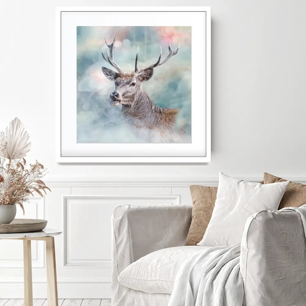 Surreal Stag Square Framed Art Print Surreal Stag Square Framed Art Print wall art product jack53 / Shutterstock