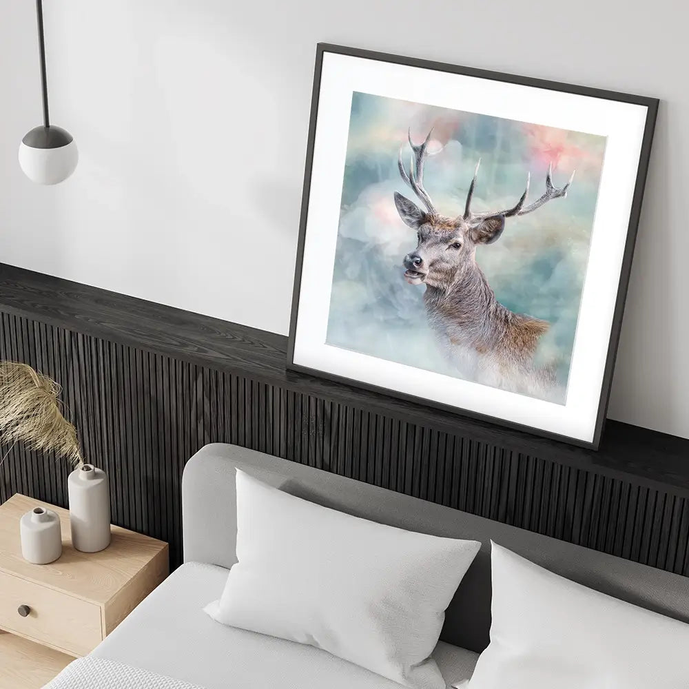 Surreal Stag Square Framed Art Print Surreal Stag Square Framed Art Print wall art product jack53 / Shutterstock