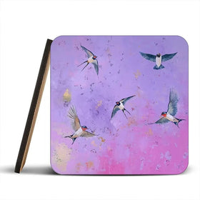 Swallows At Sunset Coaster Set Swallows At Sunset Coaster Set wall art product Laure Bury
