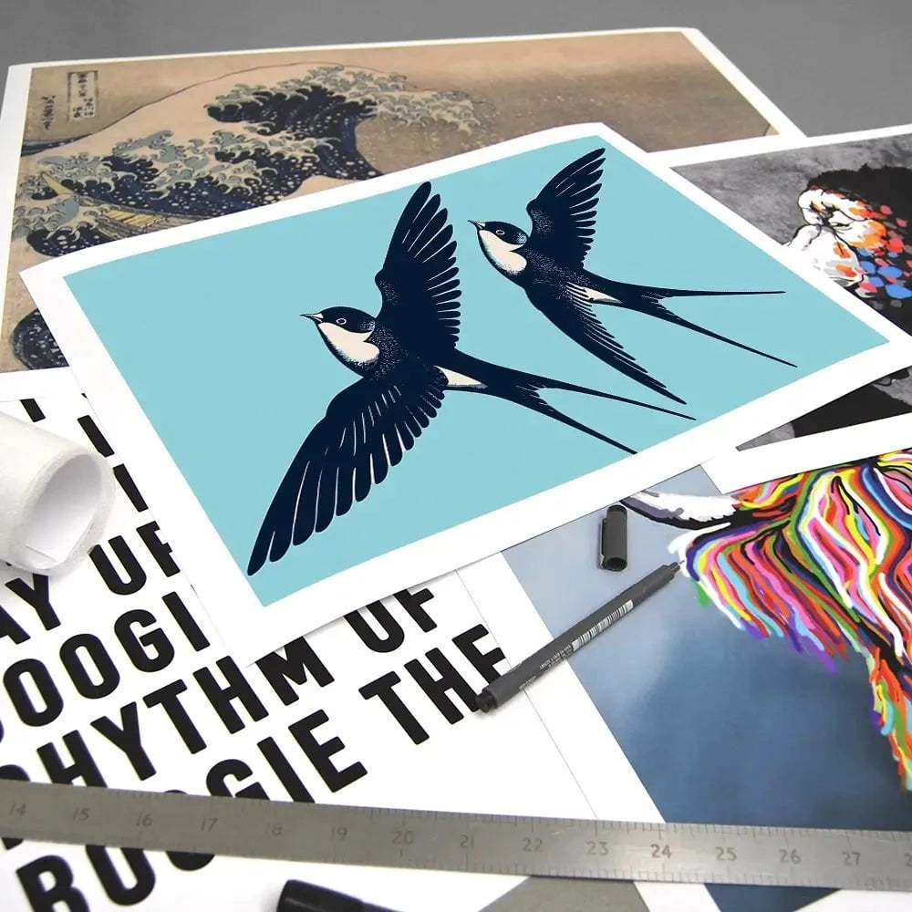 Swallows Diving Art Print Swallows Diving Art Print wall art product P & M Print Gallery
