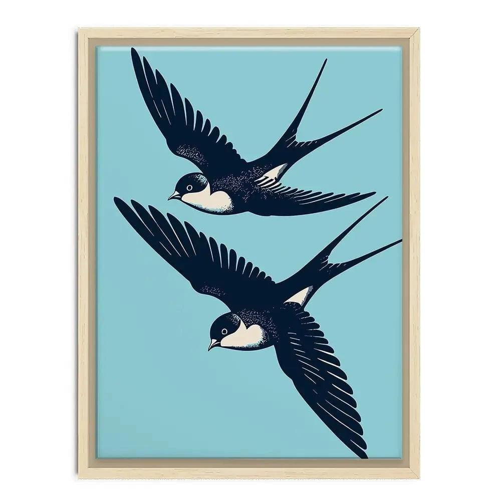 Swallows Diving Canvas Print Swallows Diving Canvas Print wall art product P & M Print Gallery