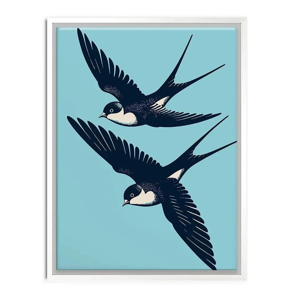Swallows Diving Canvas Print Swallows Diving Canvas Print wall art product P & M Print Gallery