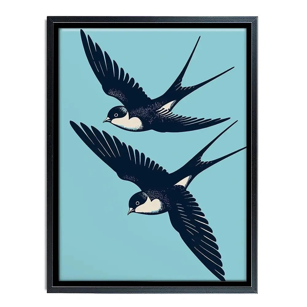 Swallows Diving Canvas Print Swallows Diving Canvas Print wall art product P & M Print Gallery