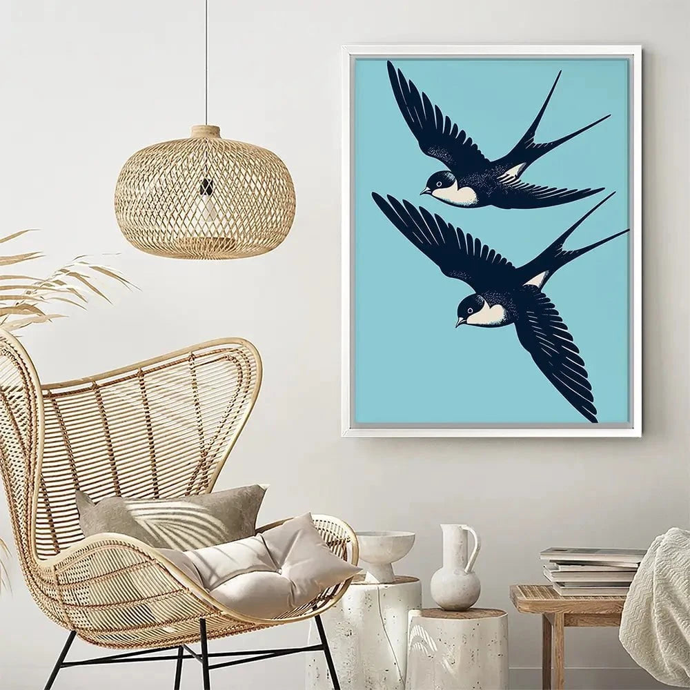 Swallows Diving Canvas Print Swallows Diving Canvas Print wall art product P & M Print Gallery