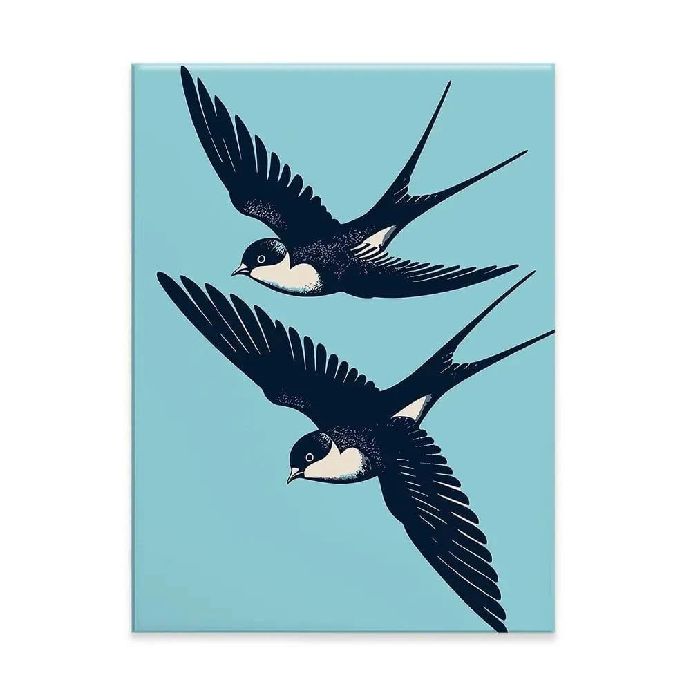 Swallows Diving Canvas Print Swallows Diving Canvas Print wall art product P & M Print Gallery