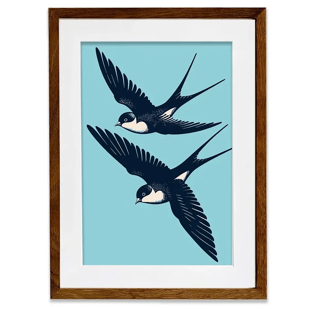 Swallows Diving Framed Art Print Swallows Diving Framed Art Print wall art product P & M Print Gallery