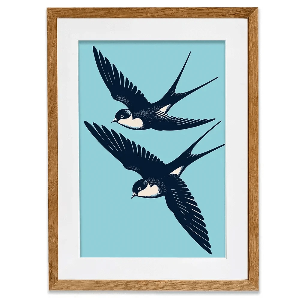 Swallows Diving Framed Art Print Swallows Diving Framed Art Print wall art product P & M Print Gallery