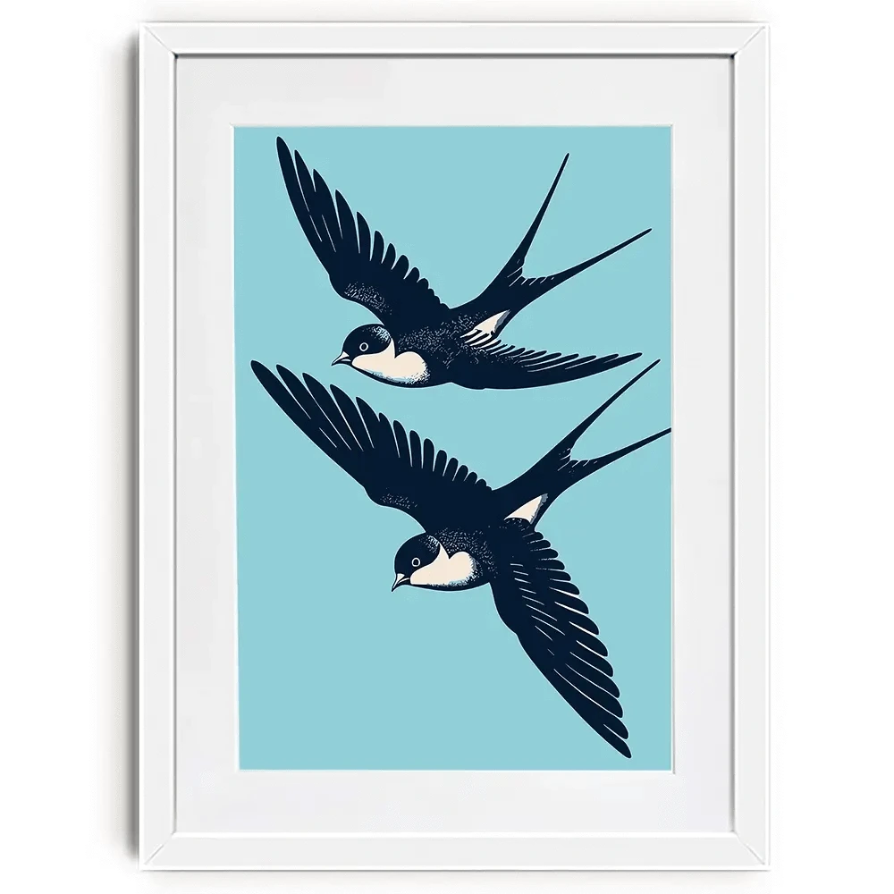 Swallows Diving Framed Art Print Swallows Diving Framed Art Print wall art product P & M Print Gallery